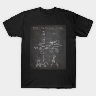 Nasa Mars Rover Patent - Mars Exploration Rover Art - Black Chalkboard T-Shirt